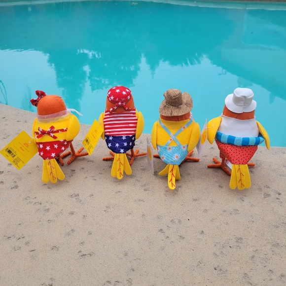 Target 2022 Sun Squad Summer Featherly Friend Birds Set 4 Pool July Swimsuit Hat - Picture 5 of 12